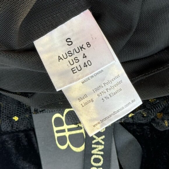 🆕 BRONX & BANCO 🧿 NWT Suns Mesh & Velvet Fit & Flare Mini Dress - Sz S - US 4 - Picture 14 of 16